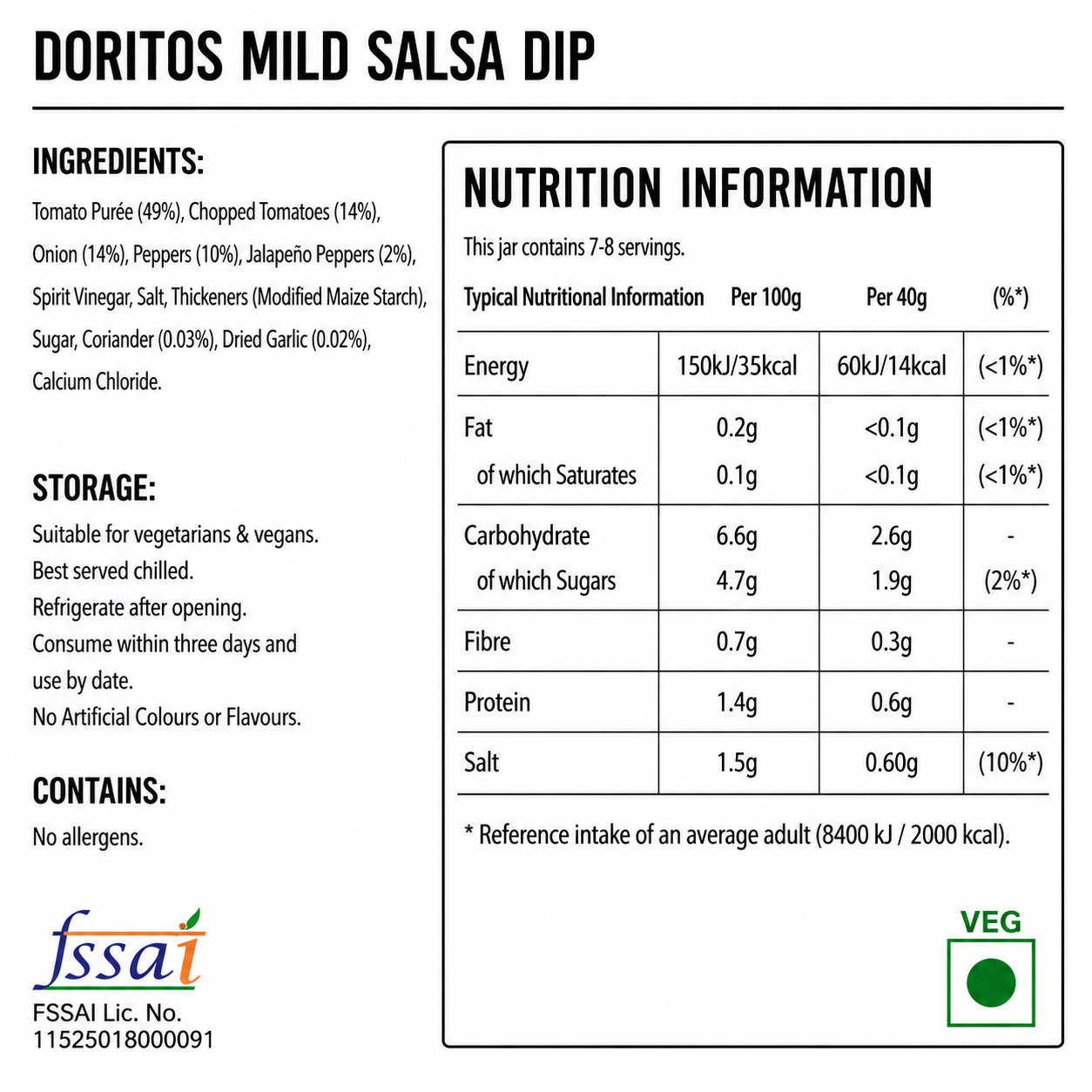 Doritos Mild Salsa Dip 300gm Imported From USA - Nosh Products