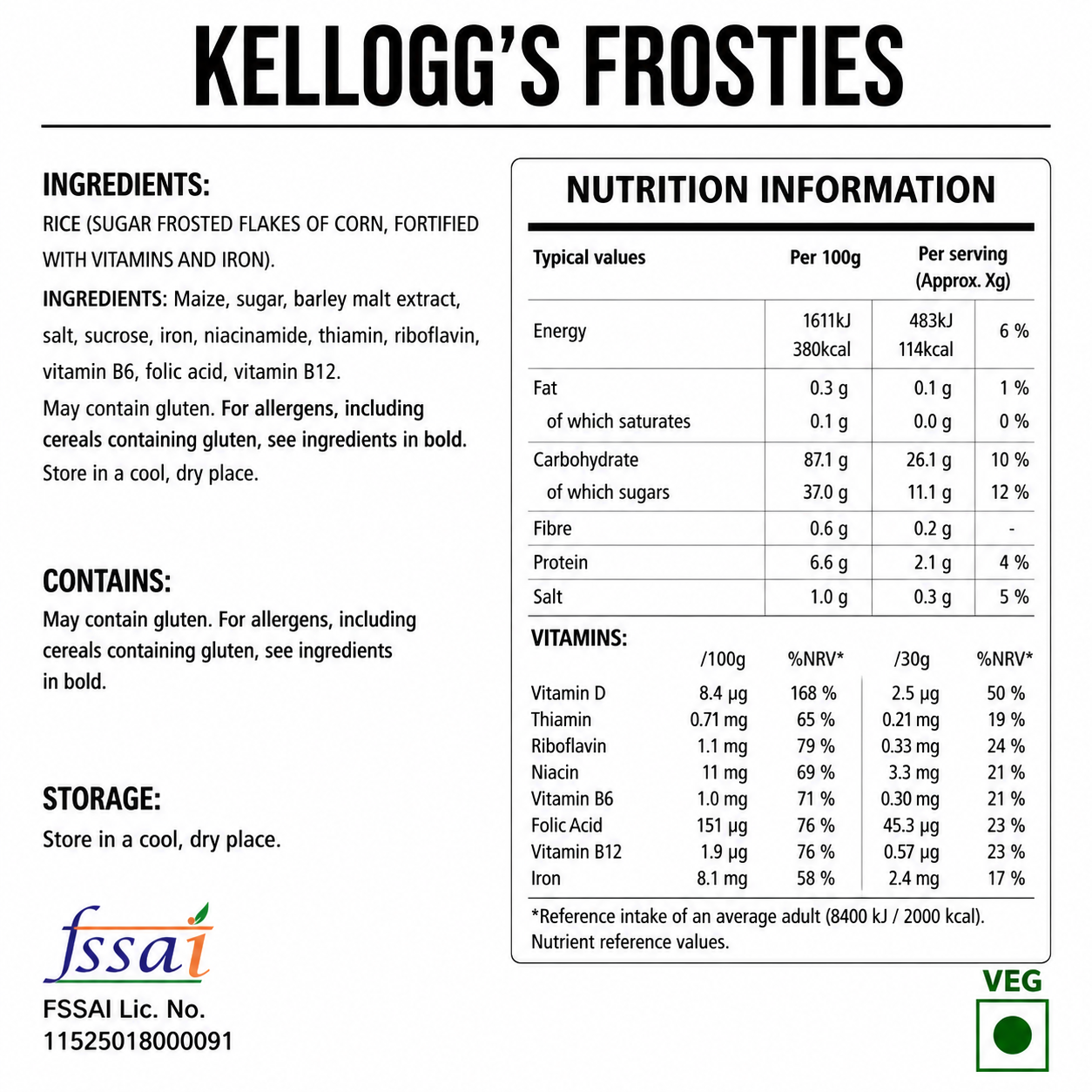 Kellogg's Frosties Cereal 500gm Imported From UK