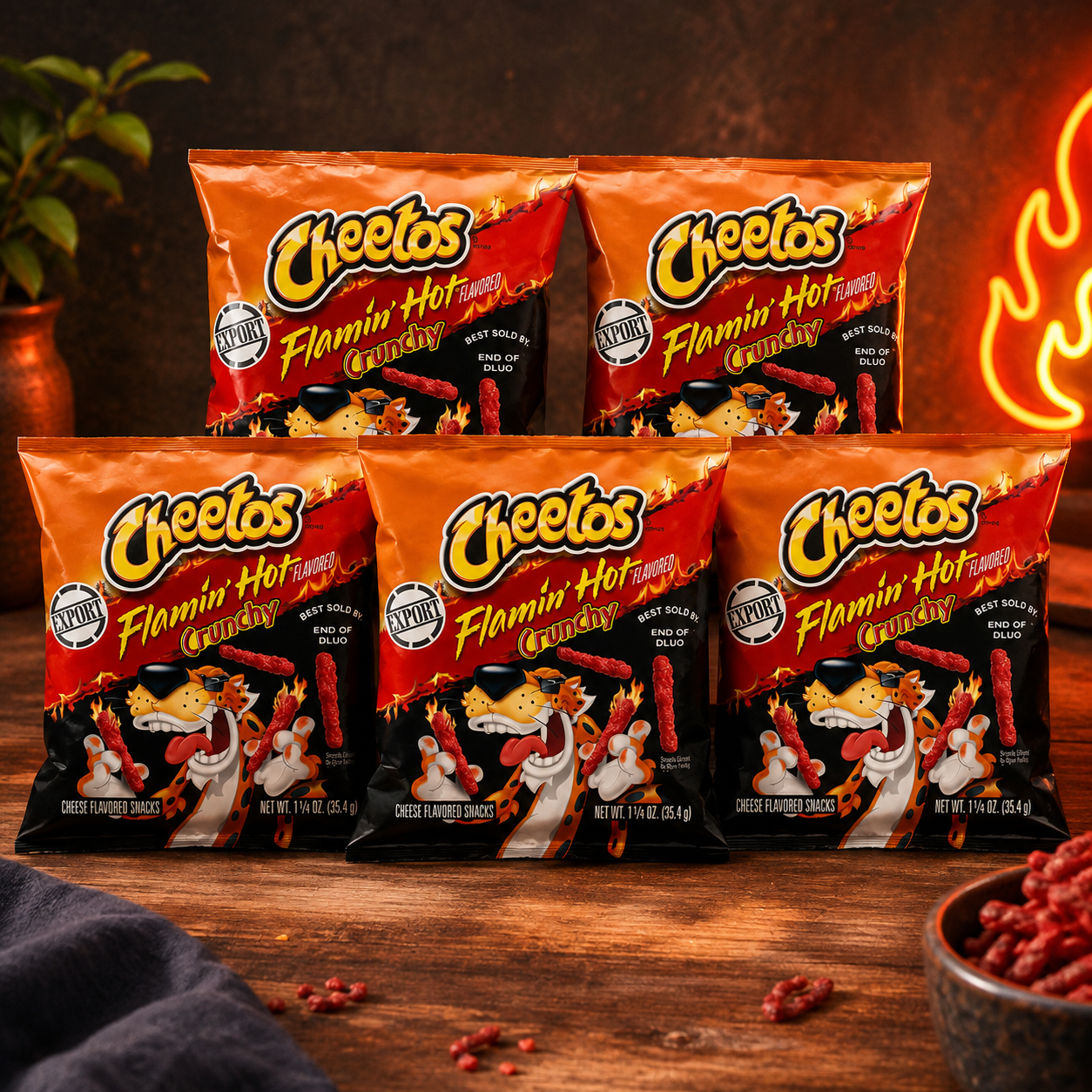 Cheetos Flaming hot 44gm (Pack Of 5) Imported From USA