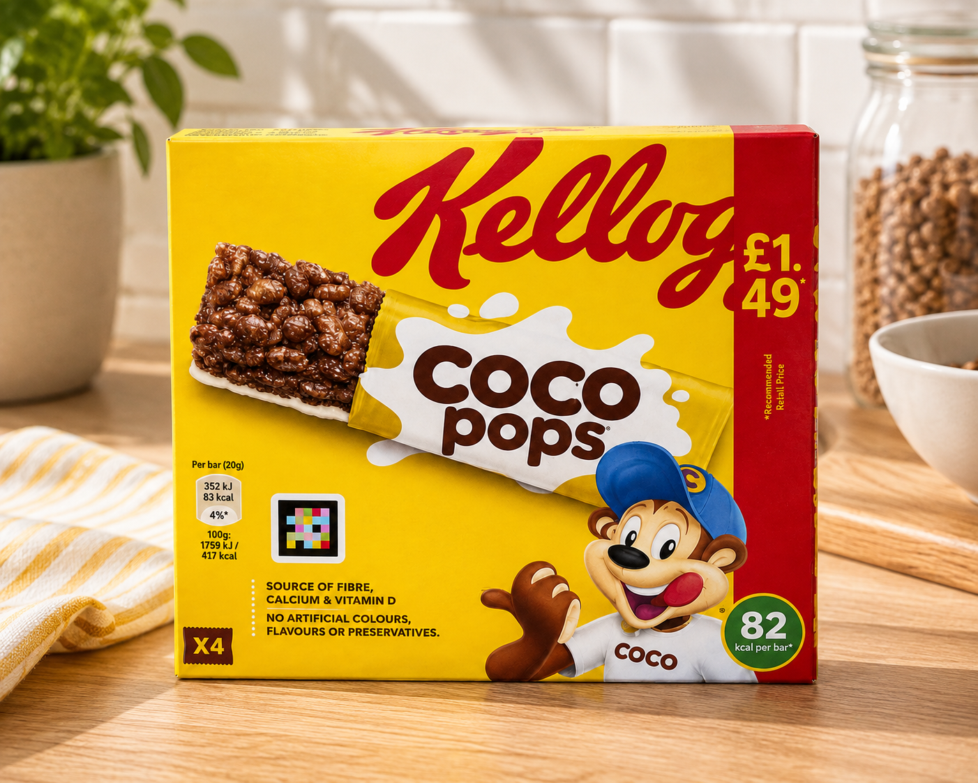 Kellogg's Coco Pop Bars 150gm Imported From UK