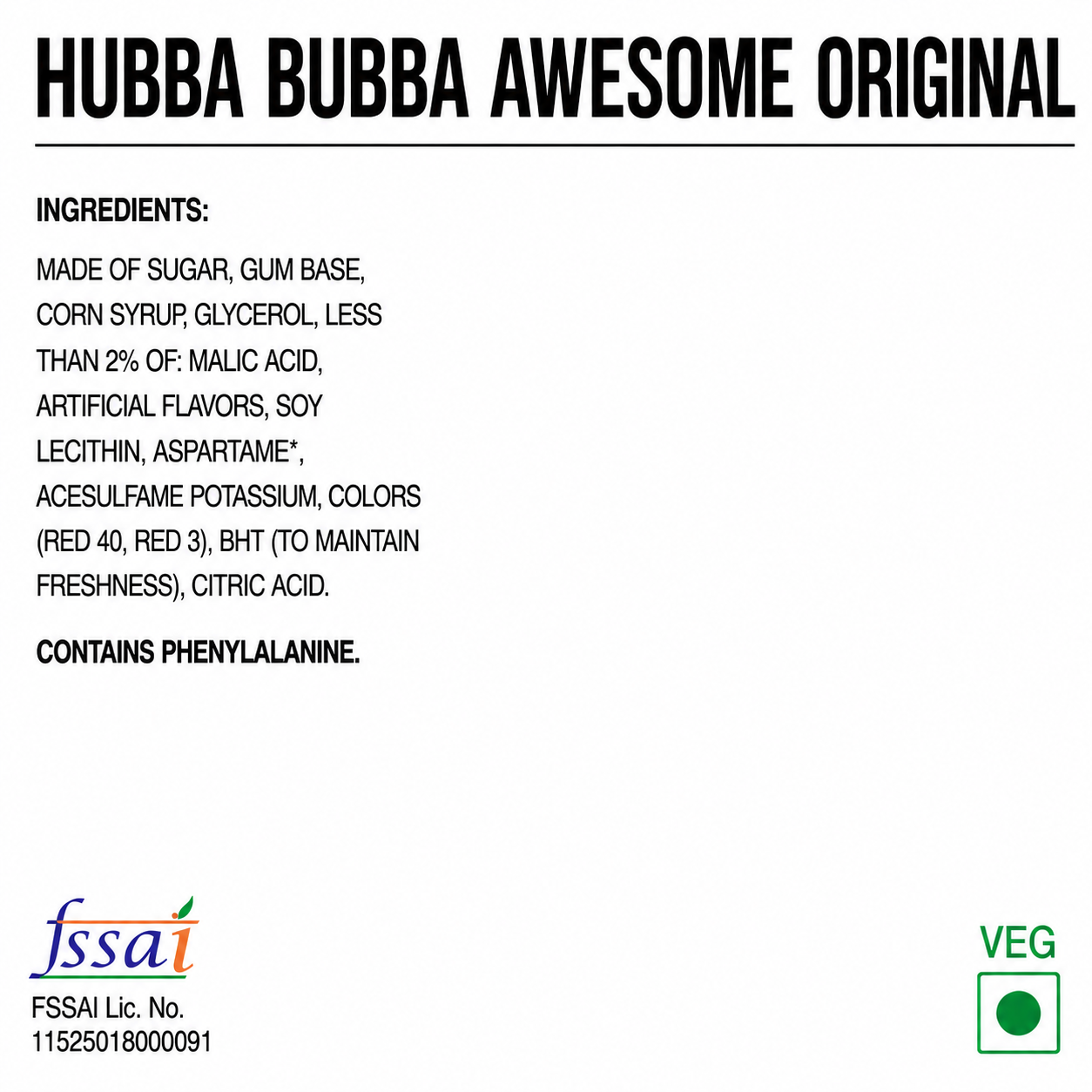 Hubba Bubba Tape Awesome Original Chewing Gum 56gm Imported From USA/UK - Nosh Products
