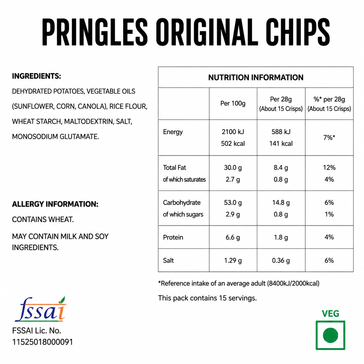 Pringles Original Chips 158gm Imported From USA - Nosh Products