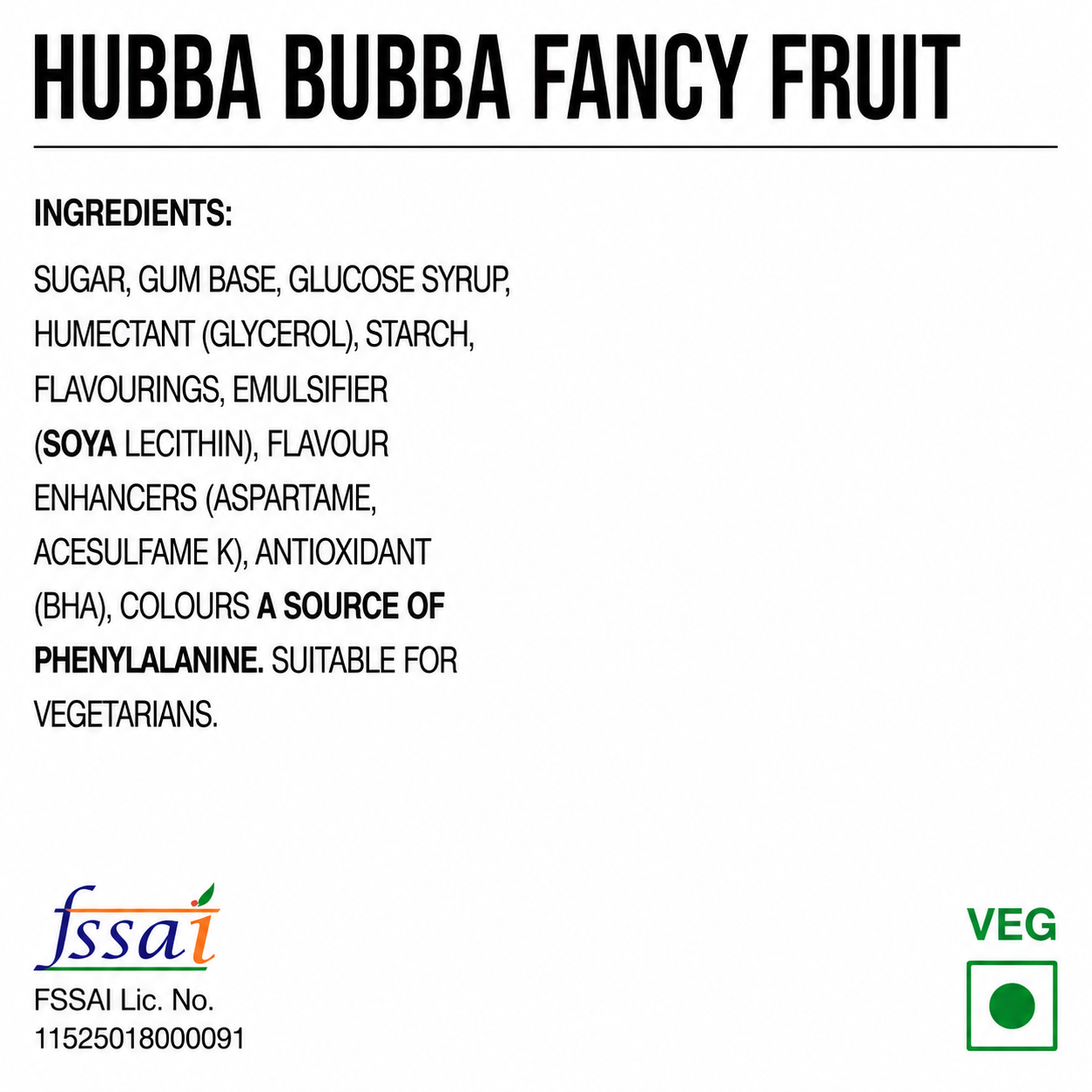 Hubba Bubba Tape Fancy Fruit Chewing Gum 56gm Imported From USA/UK - Nosh Products