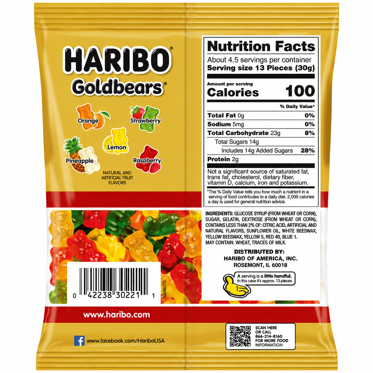 Haribo Goldbear Gummy Bear Candy 140gm Imported From USA/UK - Nosh Products