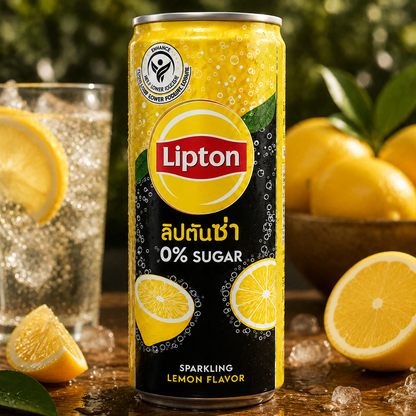Lipton Zero Sugar Sparkling Lemon Iced Tea 325ml Imported From Thailand