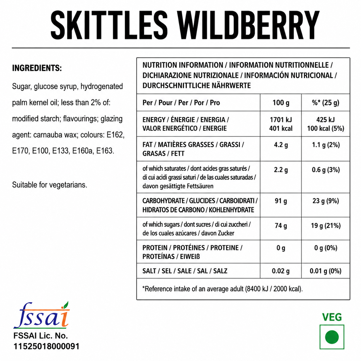 Skittles Wild Berry Candy 136gm Imported From UK