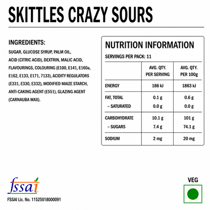 Skittles Sours Candy 45gm Imported From UK