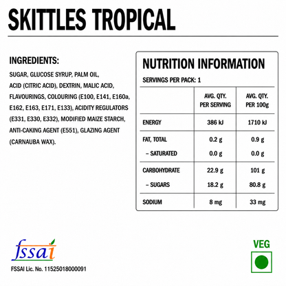 Skittles Tropical Candy 45gm Imported From UK