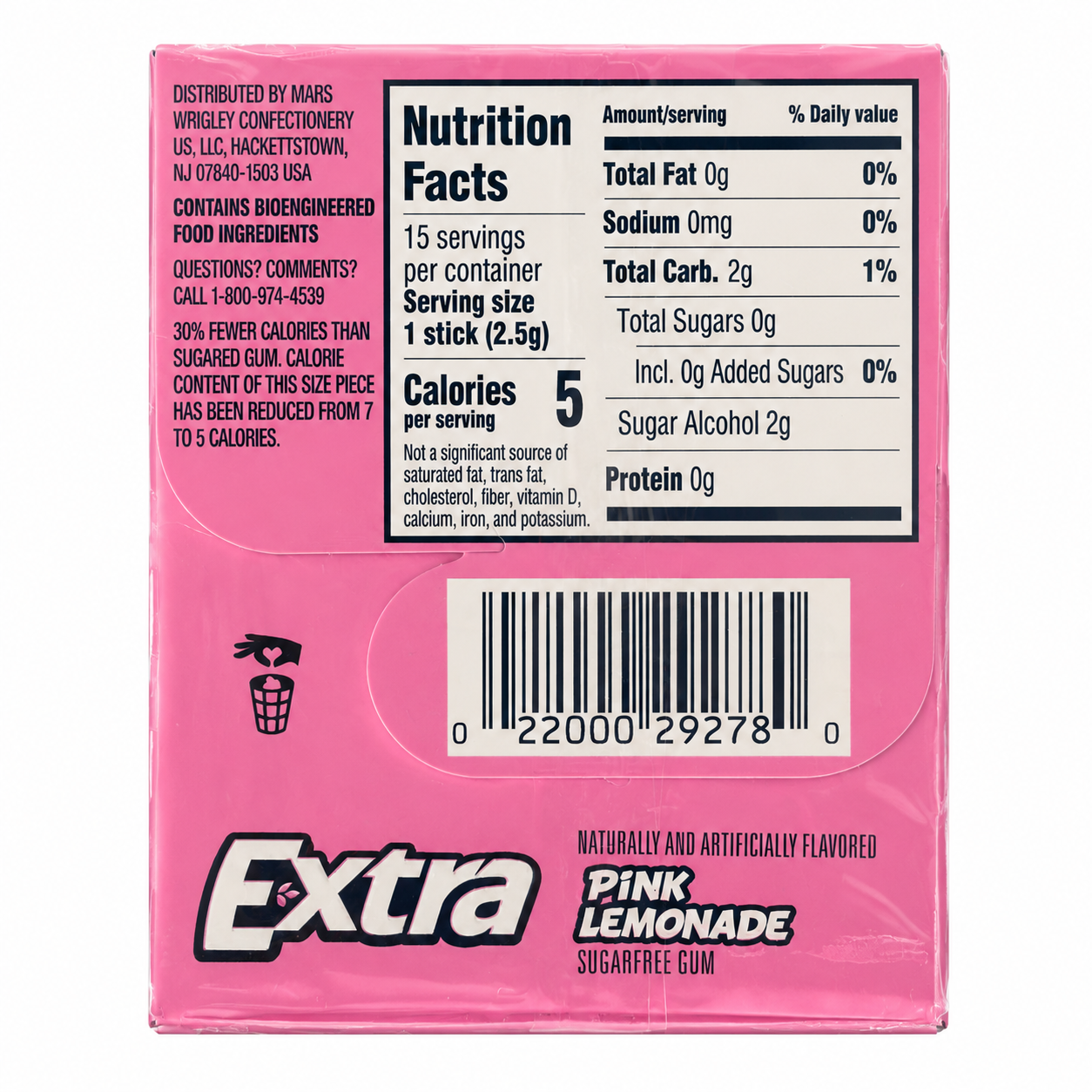 Extra Gum Pink Lemonade Chewing Gum Imported From USA - Nosh Products
