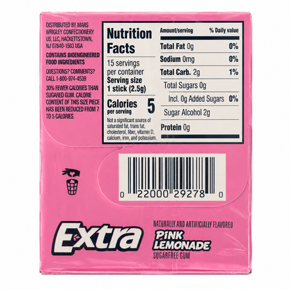 Extra Gum Pink Lemonade Chewing Gum Imported From USA - Nosh Products