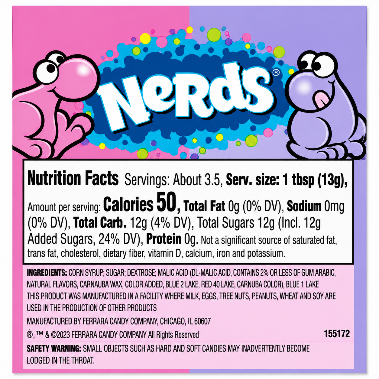 Wonka Nerds Strawberry And Grape Candy 47gm Imported From USA - Nosh Products