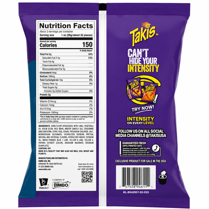 Takis Blue Heat 92gm Imported From Mexico - Nosh Products