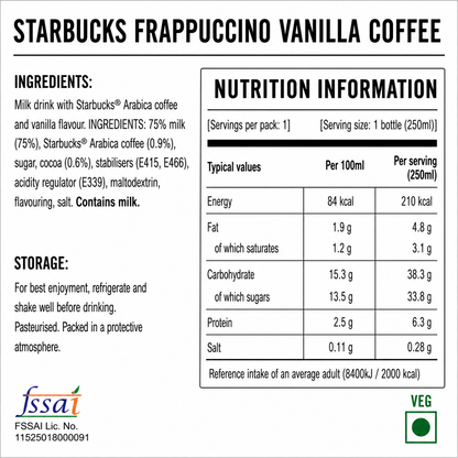Starbucks Frappuccino Vanilla Coffee 250ml Imported From USA