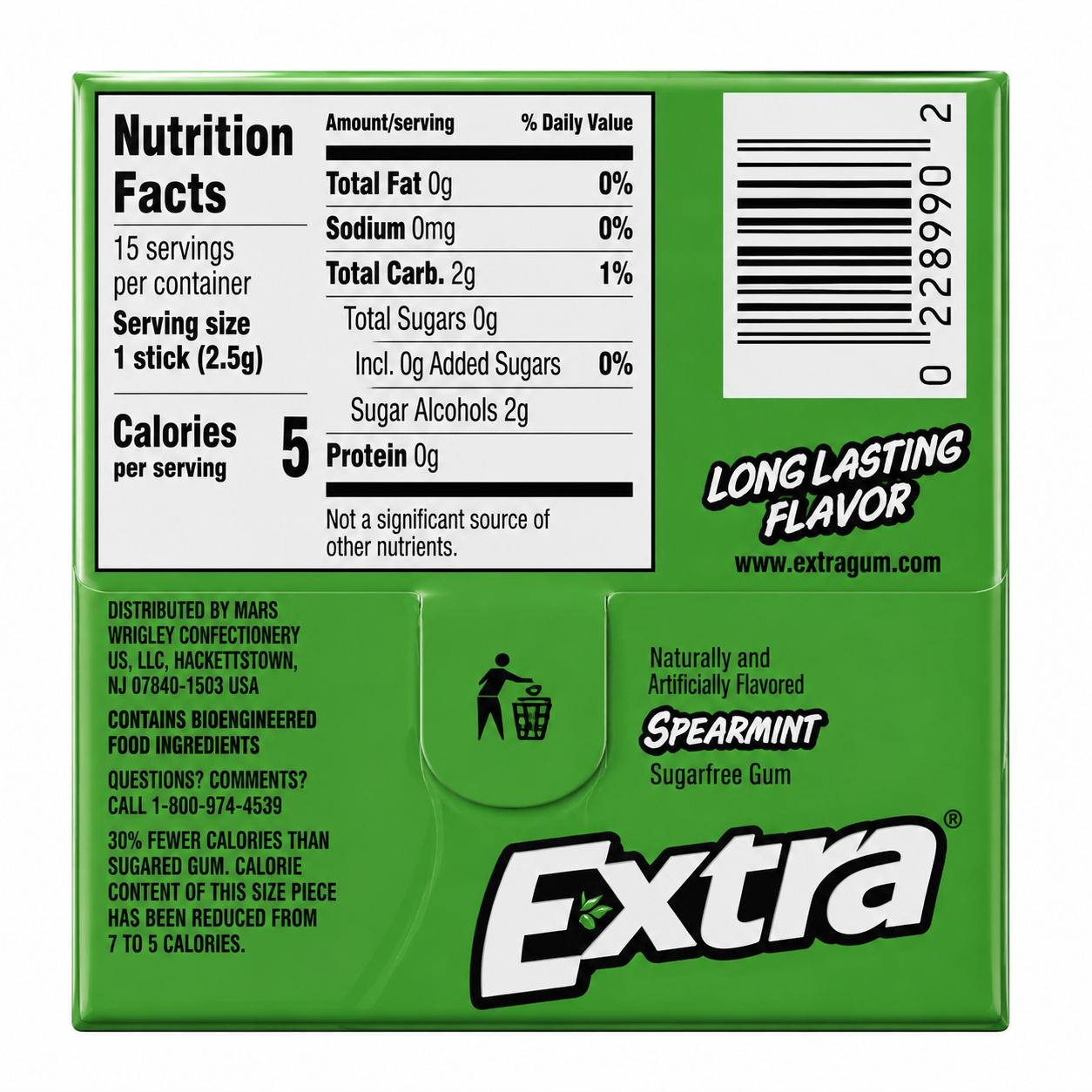 Extra Gum Spearmint Chewing Gum Imported From USA - Nosh Products