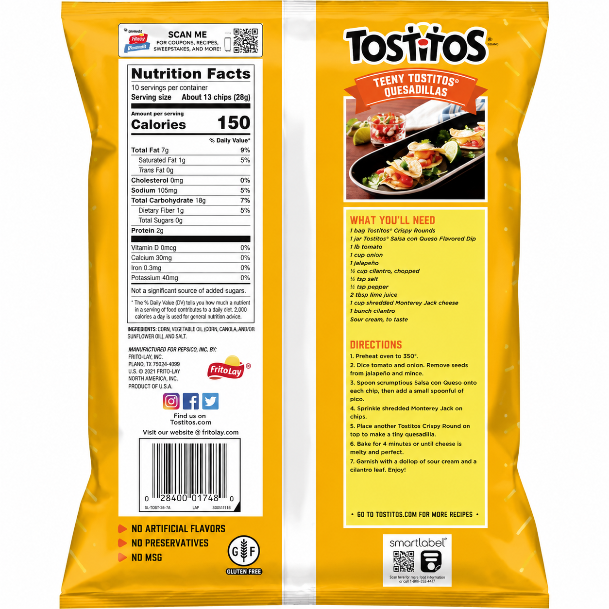 Tostitos Crispy Round Nachos 283gm Imported From USA - Nosh Products