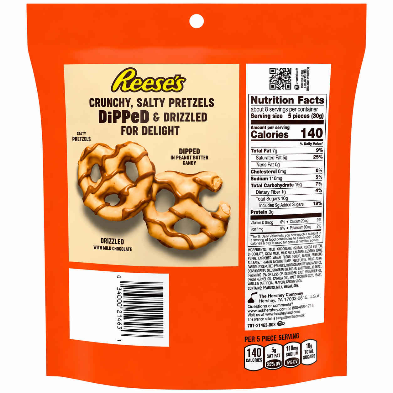 Reese Dipped Pretzel Chocolate 240gm  Imported From USA