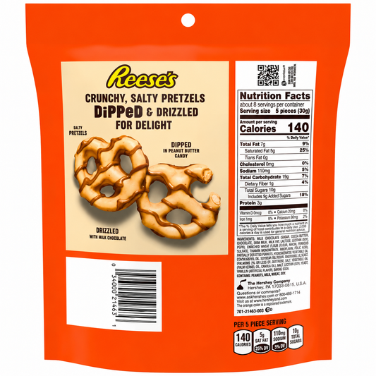 Reese Dipped Pretzel Chocolate 240gm  Imported From USA