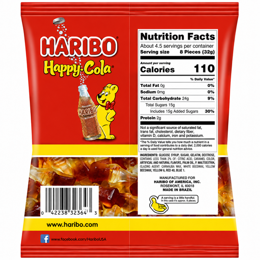 Haribo Happy Cola Candy 140gm Imported From USA/UK - Nosh Products