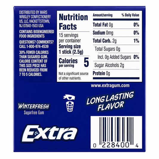 Extra Gum Winter Fresh Chewing Gum Imported From USA - Nosh Products