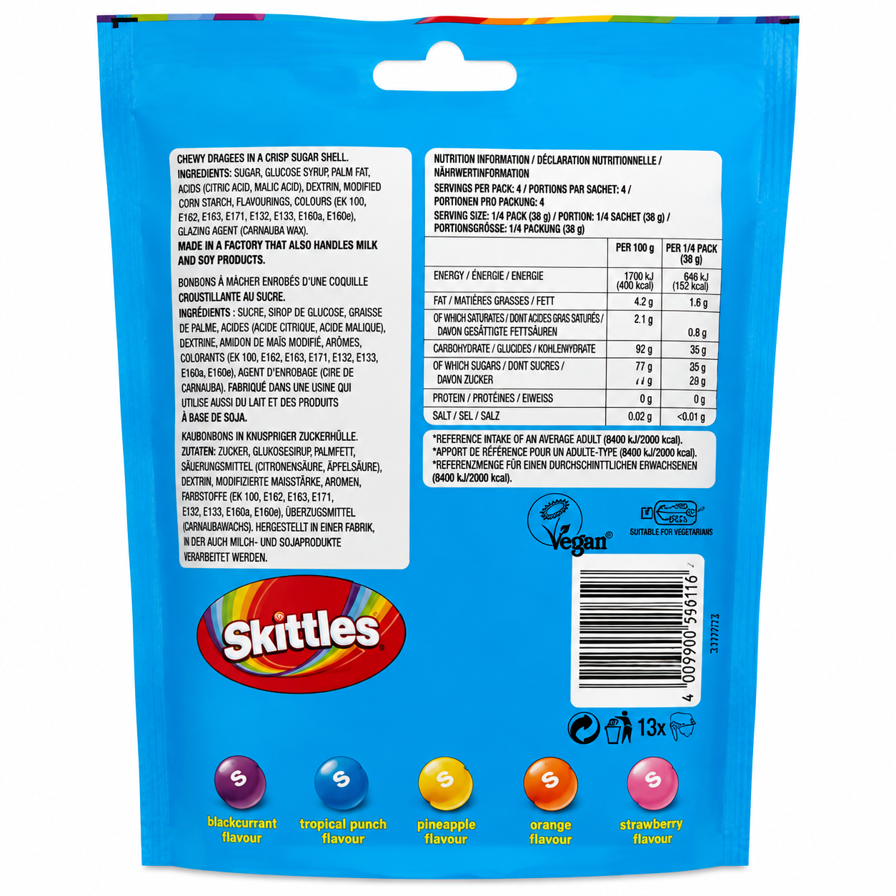 Skittles Tropical Candy 136gm Imported From UK - Nosh Products