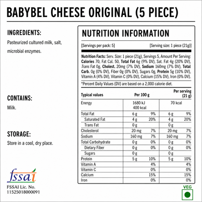 Babybel Cheese Original (5 pc) Imported From USA - Nosh Products