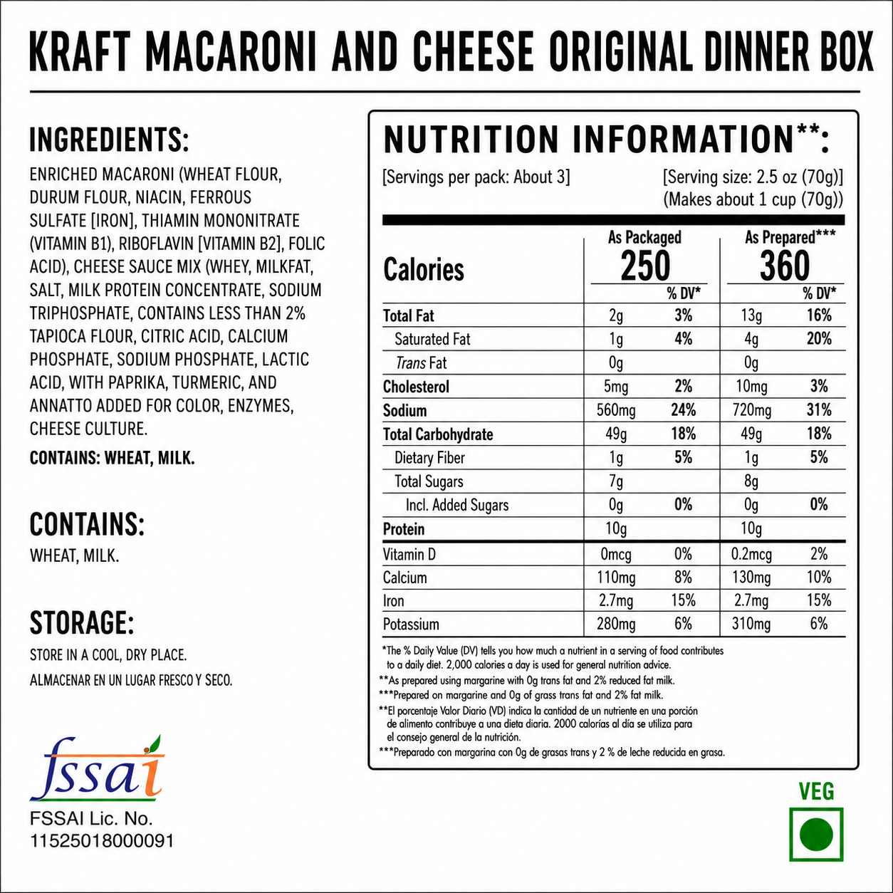 Kraft Macaroni And Cheese Original Dinner Box 206gm Imported From USA - Nosh Products