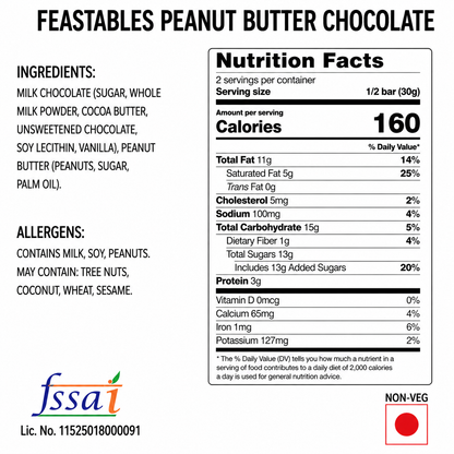 Feastables Peanut Butter Chocolate 60gm Imported From USA - Nosh Products