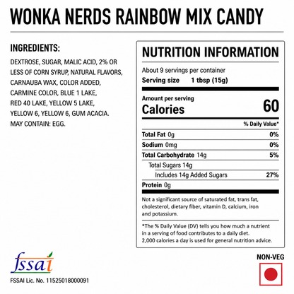 Wonka Nerds Rainbow Mix Candy 141gm Imported From USA - Nosh Products