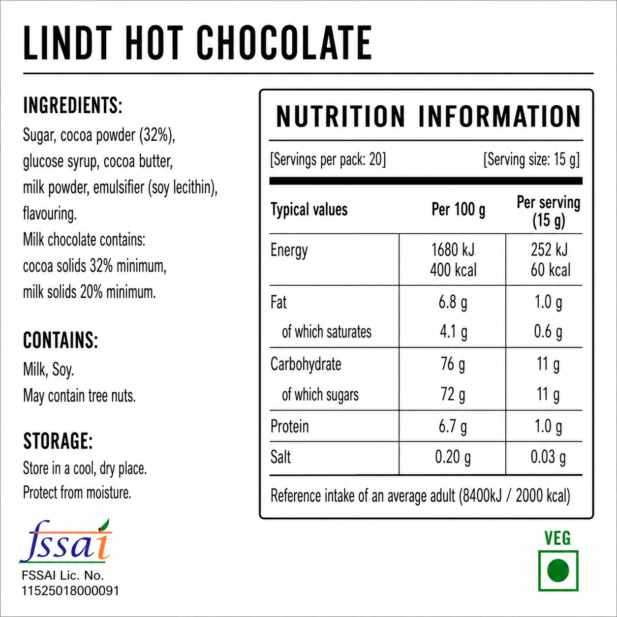 Lindt Hot Chocolate 300g Imported From USA - Nosh Products