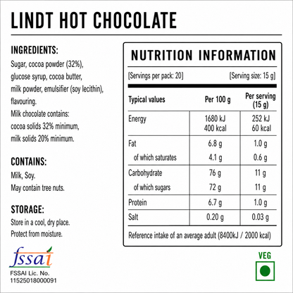 Lindt Hot Chocolate 300g Imported From USA - Nosh Products