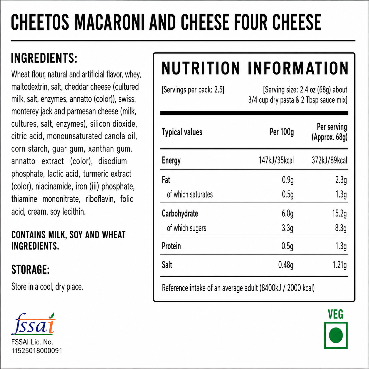 Cheetos Macaroni And Cheese Four Cheese 170gm Imported From USA - Nosh Products