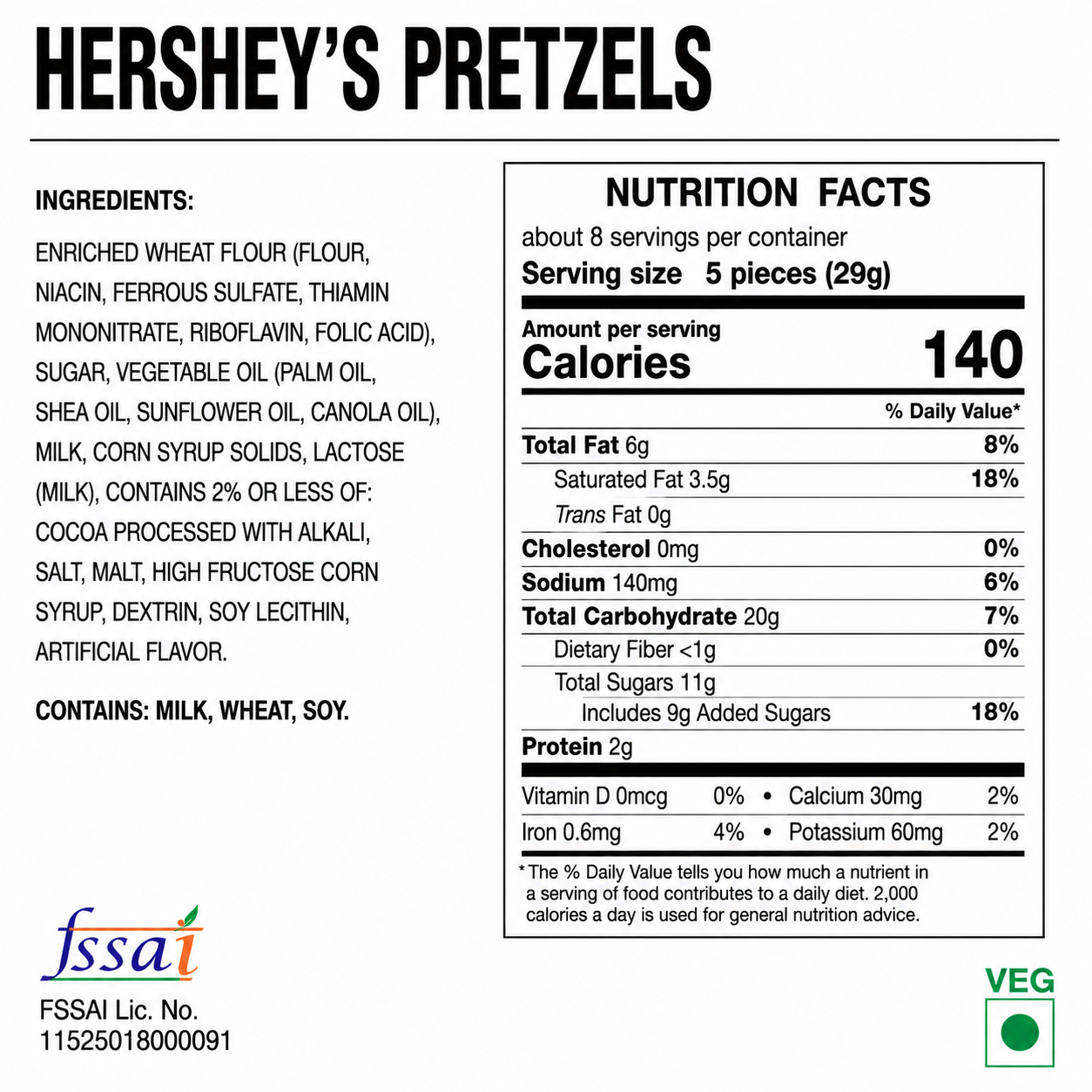 Hershey Dipped Pretzel Cookies And Cream 240gm Imported From USA - Nosh Products