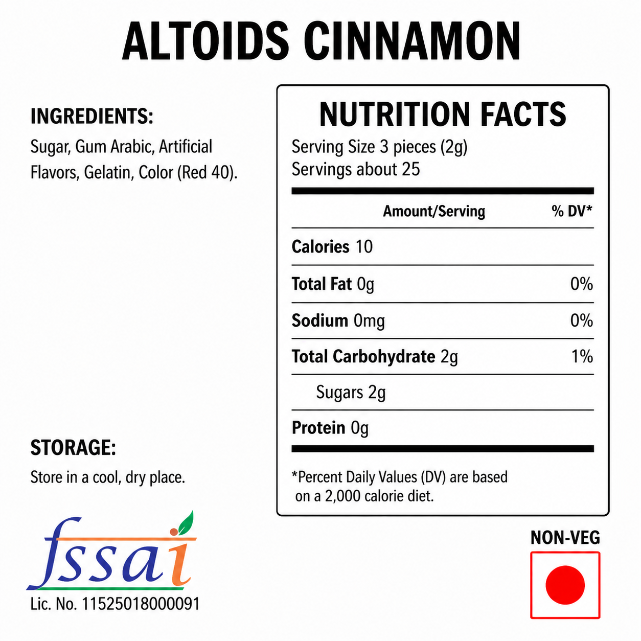 Altoid Cinnamon 50gm Imported From UK - Nosh Products