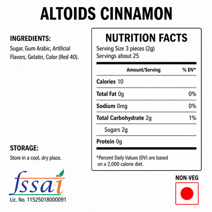 Altoid Cinnamon 50gm Imported From UK - Nosh Products