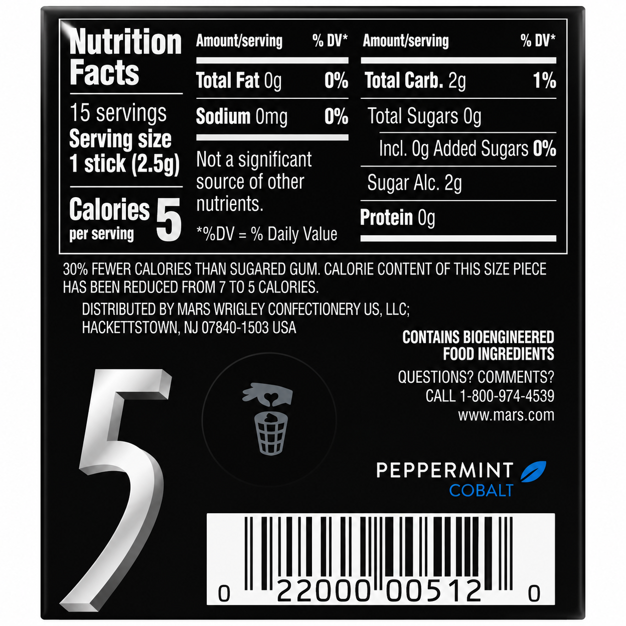 Five Gum Peppermint Chewing Gum Imported From UK - Nosh Products