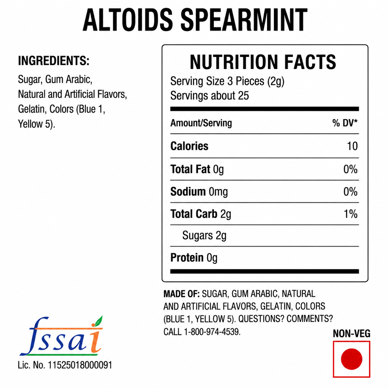 Altoid Spearmint 50gm Imported From UK - Nosh Products