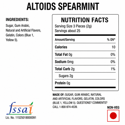 Altoid Spearmint 50gm Imported From UK - Nosh Products