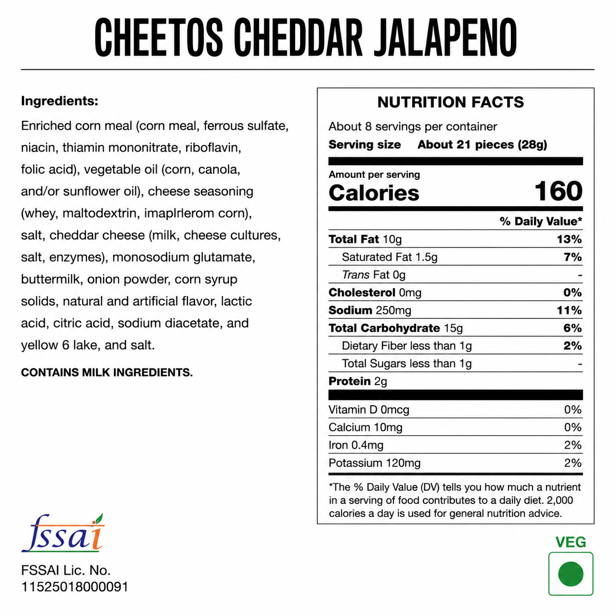 Cheetos Cheddar Jalapeno 226.6gm Imported From USA - Nosh Products