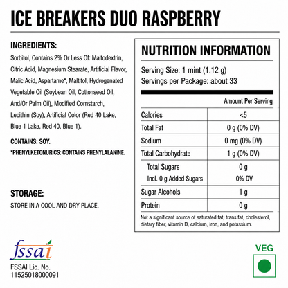 Icebreakers Mints Raspberry Mint 42gm Imported From USA - Nosh Products