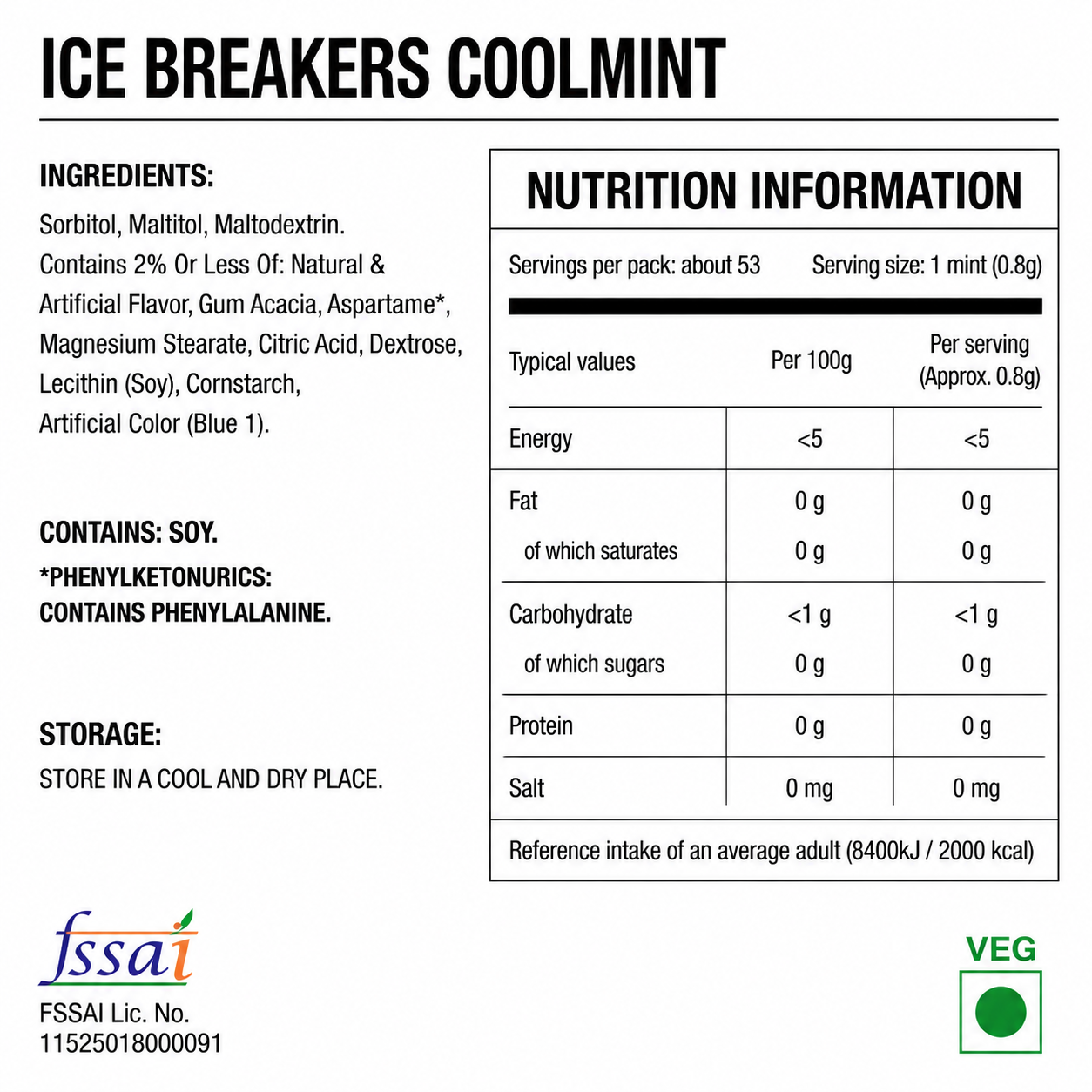 Icebreakers Mints Cool Mint 42gm Imported From USA - Nosh Products