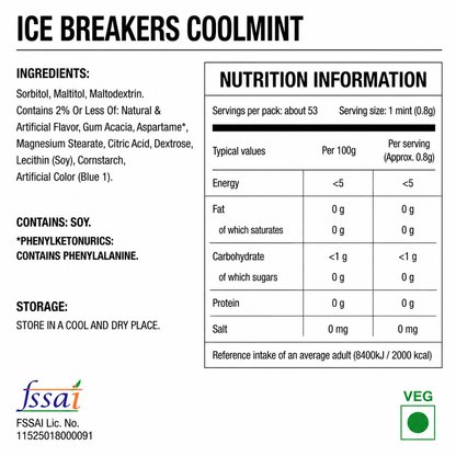 Icebreakers Mints Cool Mint 42gm Imported From USA - Nosh Products