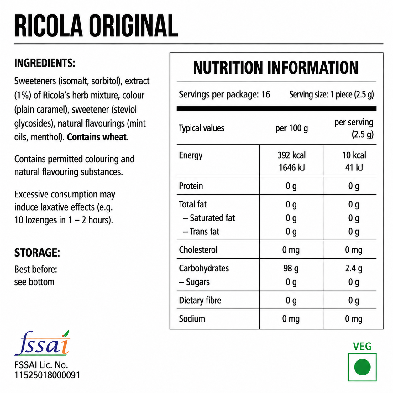 Ricola Original Mints 45gm Imported From UK - Nosh Products