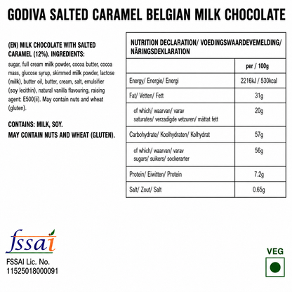 Godiva Salted Caramel Chocolate 90gm Imported From Switzerland - Nosh Products