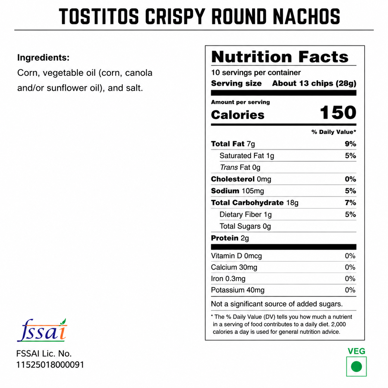 Tostitos Crispy Round Nachos 283gm Imported From USA - Nosh Products