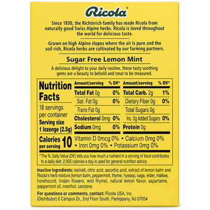 Ricola Lemonmint Mints 45gm Imported From UK - Nosh Products