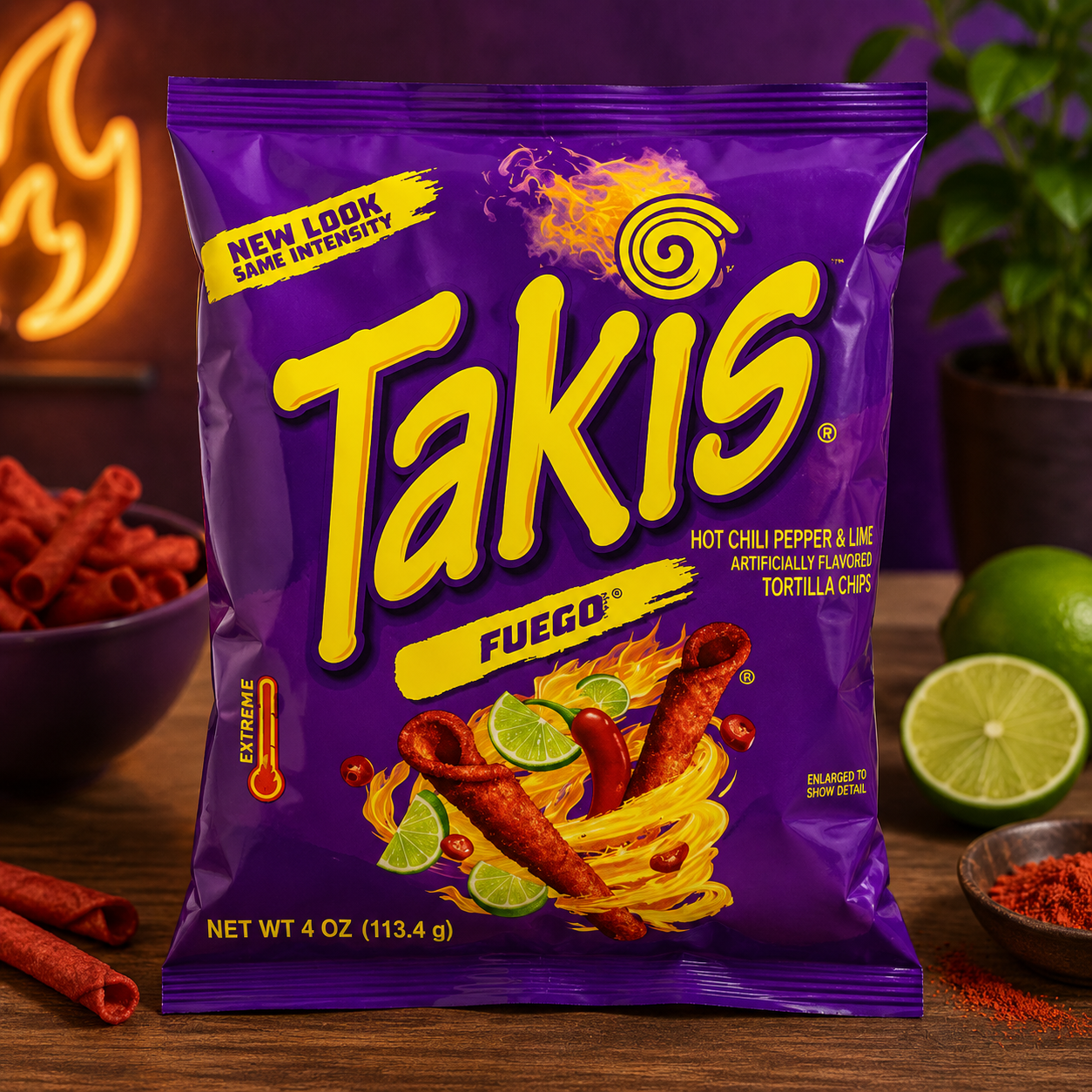 Takis Fuego Hot Chilli Pepper And Lime 113gm Imported From Mexico - Nosh Products