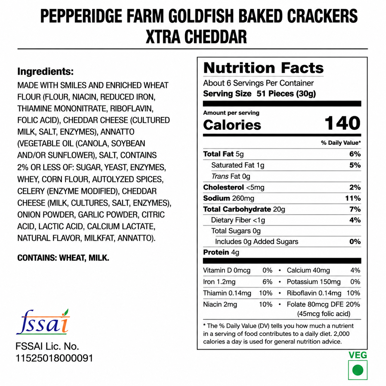 Pepperidge Farm Goldfish Baked Crackers Xtra Cheddar 187gm Imported From USA