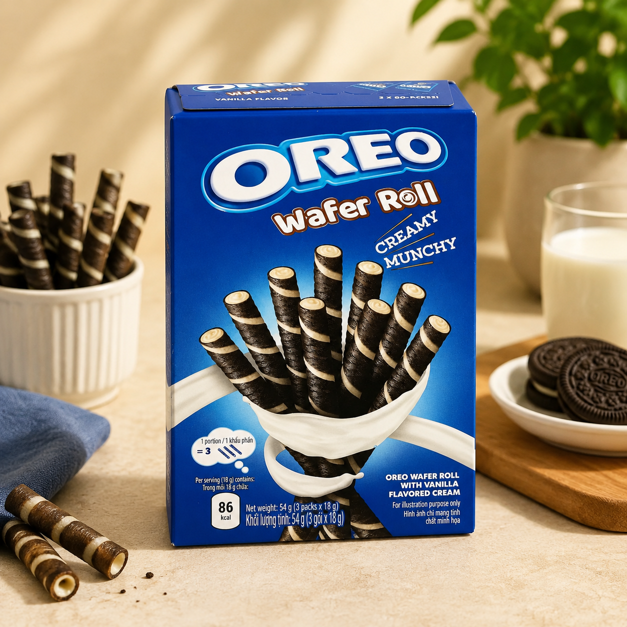 Oreo Dutch Wafer Roll Vanilla 50gm Imported From Asia