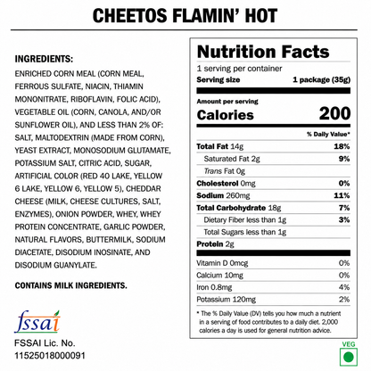 Cheetos Flaming Hot 35gm Imported From USA