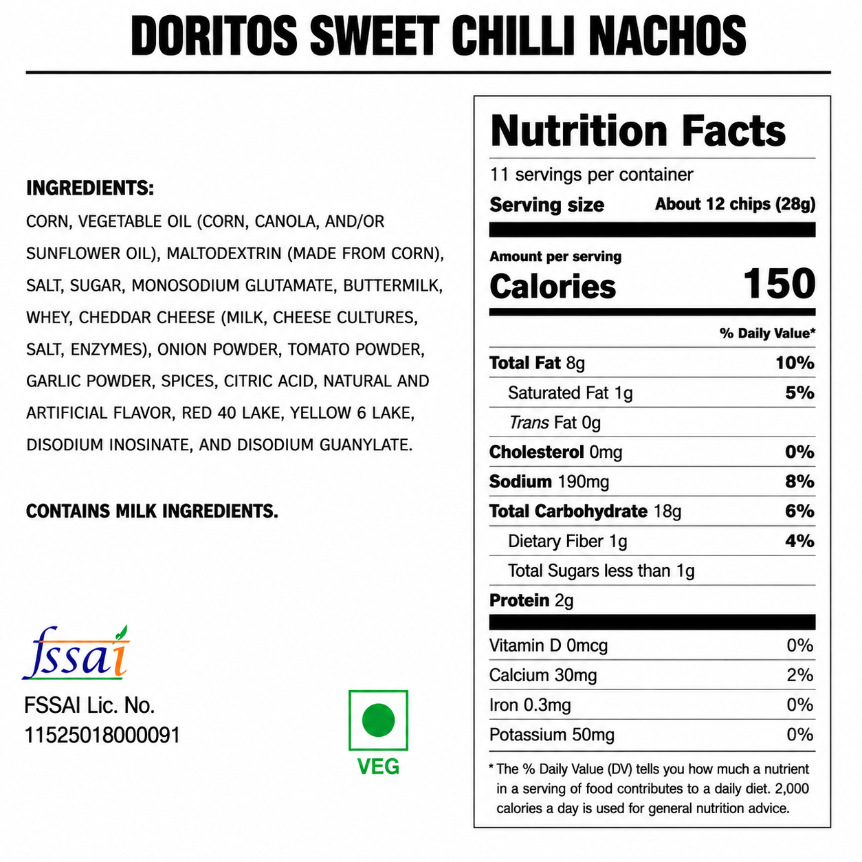 Doritos Sweet Chilli Nachos 311gm Imported From USA
